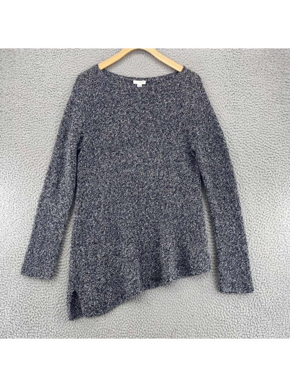 J Jill Sweater Womens Extra Small Gray Pure Jill Wool Blend Marled Knit Stretch